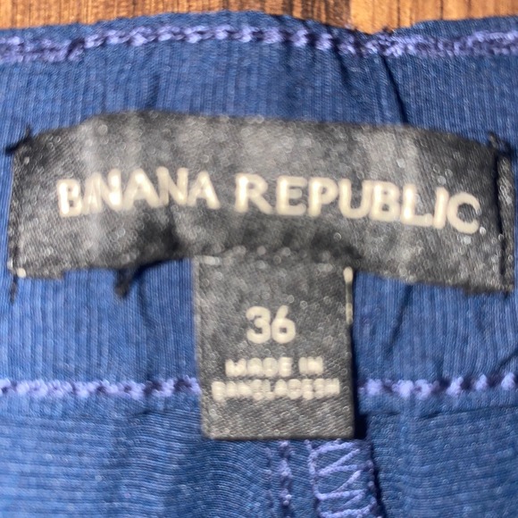 Banana Republic Comfort Flat Front‎ Shorts Mens 36 Stretch Wicking Blue New - Picture 7 of 9